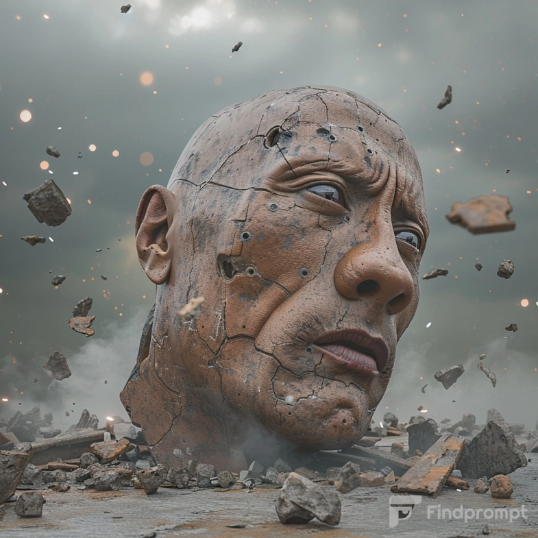 Broken Dystopian Sculpted Heads