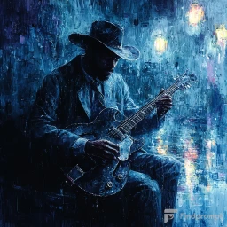 Expressive Shadows In Blue