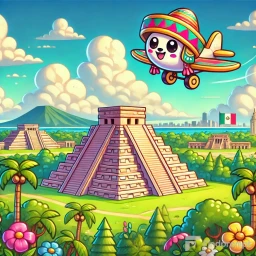 Vibrant Cartoon Charms of World Icons